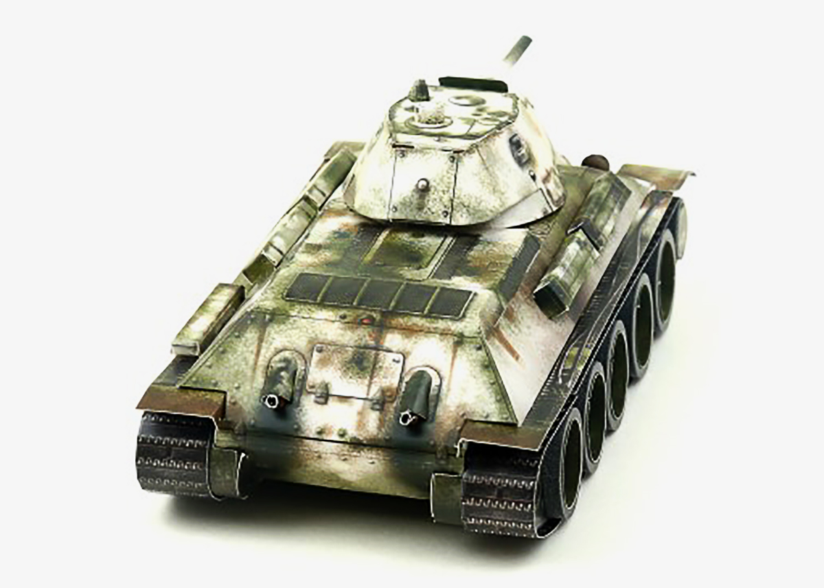 3D Puzzle KARTONMODELLBAU Modell Geschenk Idee Panzer T-34 weis 1941 Baujahr NEU